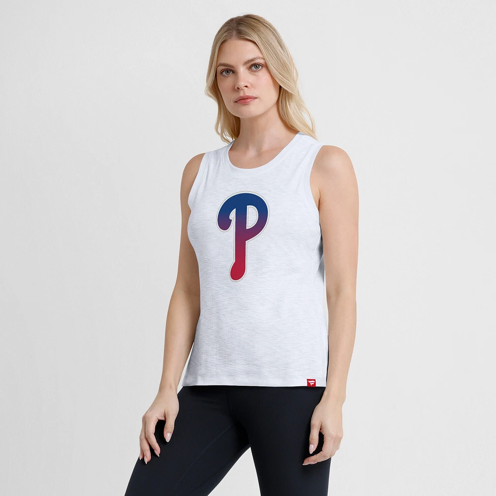 Women's Fanatics White Philadelphia Phillies Activate Slub Tank Top