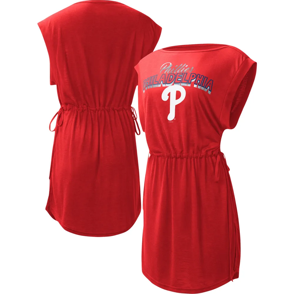 Philadelphia Phillies G-III 4Her by Carl Banks Women's G.O.A.T Swimsuit  Cover-Up Dress - Red