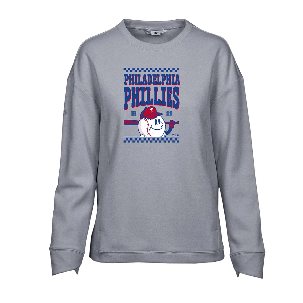Women's Levelwear Gray Philadelphia Phillies Fiona Inaugural Pullover Sweatshirt