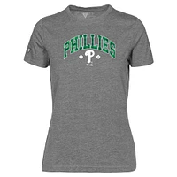 Women's Levelwear Gray Philadelphia Phillies St. Patrick's Day Maddox Plaid T-Shirt