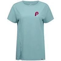 Women's Levelwear Light Blue Philadelphia Phillies Cooperstown Collection Influx Core Logo T-Shirt