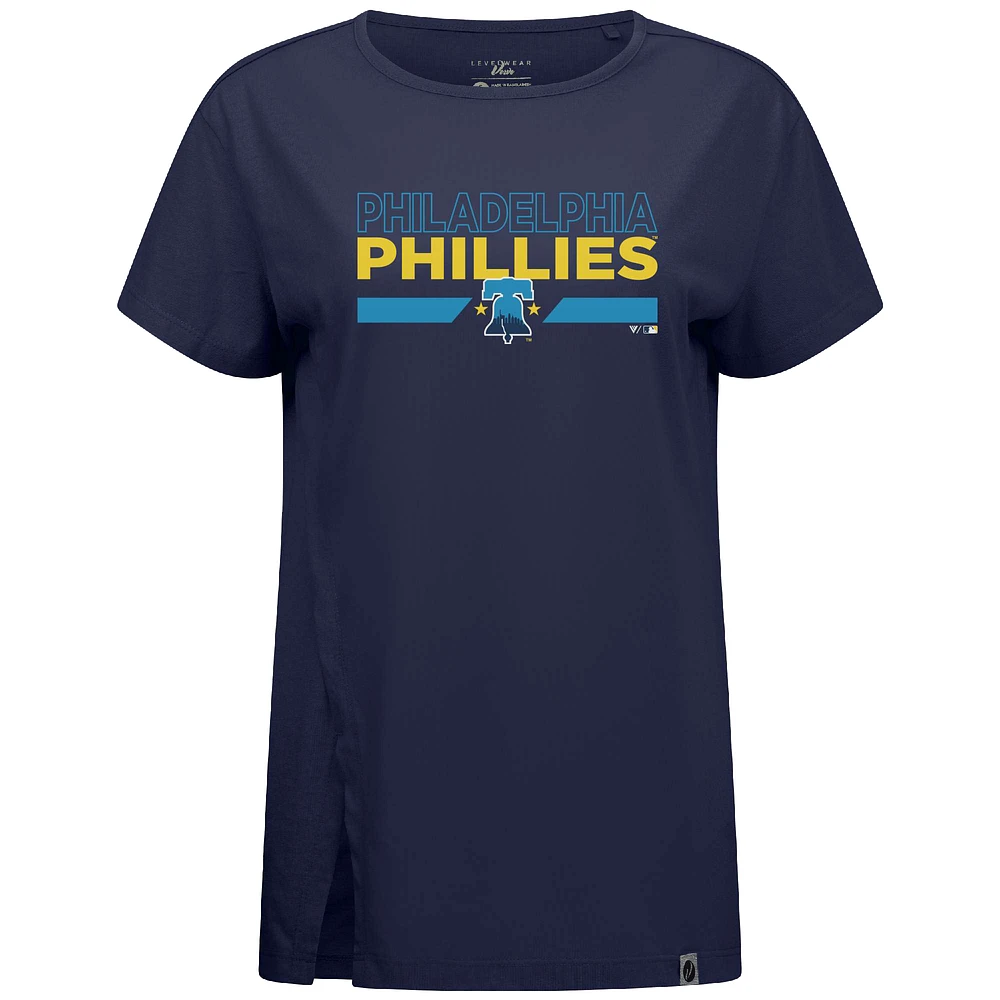 Women's Levelwear  Navy Philadelphia Phillies City Connect Influx No Hitter T-Shirt