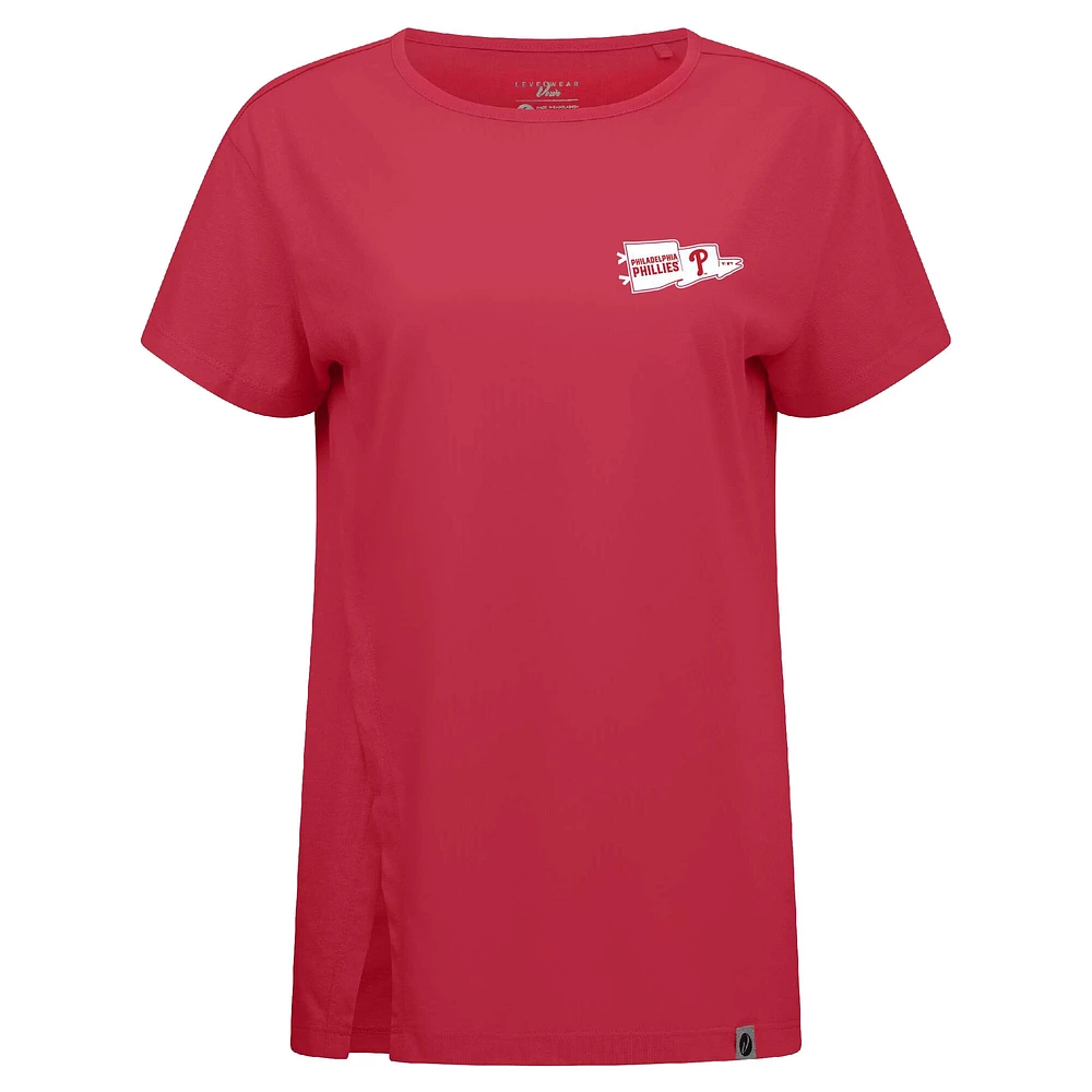 T-shirt rouge pour femme Levelwear Philadelphia Phillies Influx Rafters