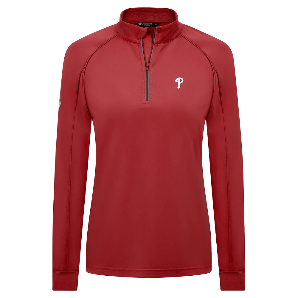 Haut à glissière quart de tour Kinetic Insignia 2.0 rouge pour femme Levelwear des Philadelphia Phillies