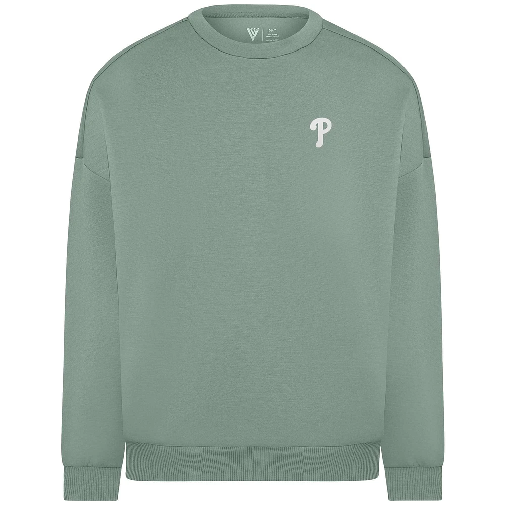 Sweat-shirt à enfiler en mélange de coton luxe pour femme Levelwear Sage Green Philadelphia Phillies