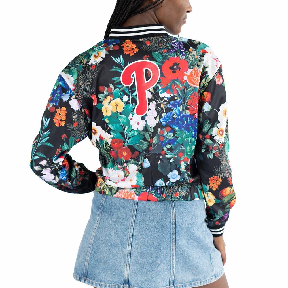 Veste entièrement zippée Marissa des Philadelphia Phillies de Lusso pour femme, noire