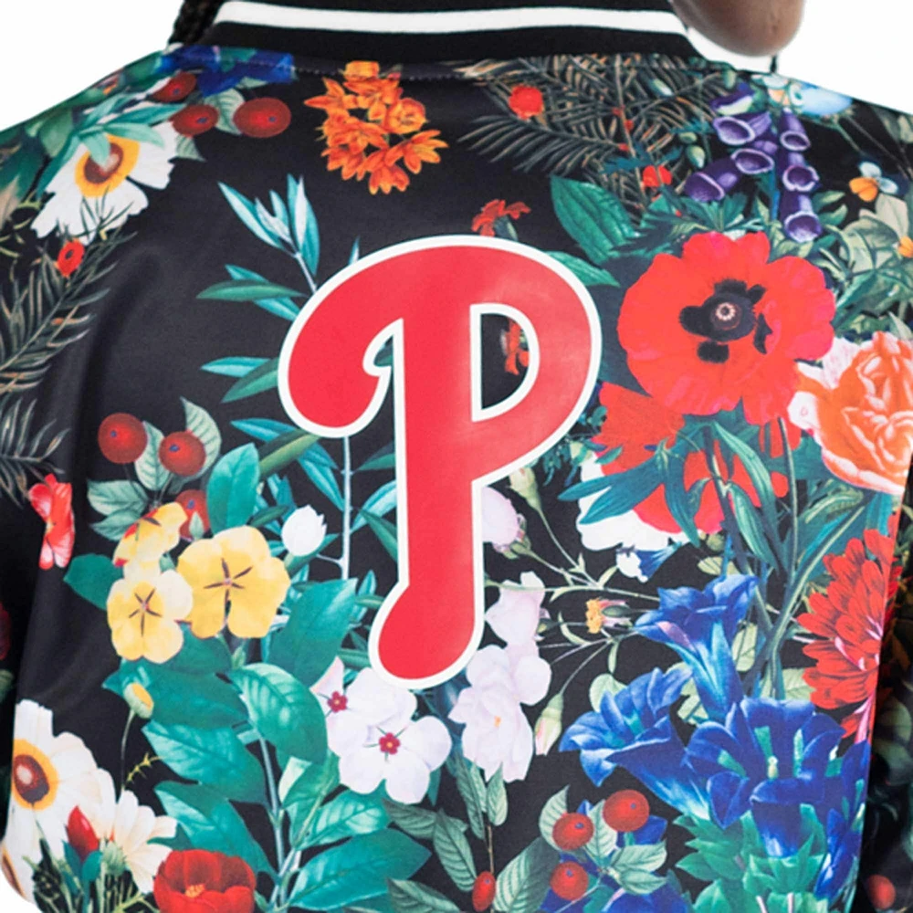 Veste entièrement zippée Marissa des Philadelphia Phillies de Lusso pour femme, noire