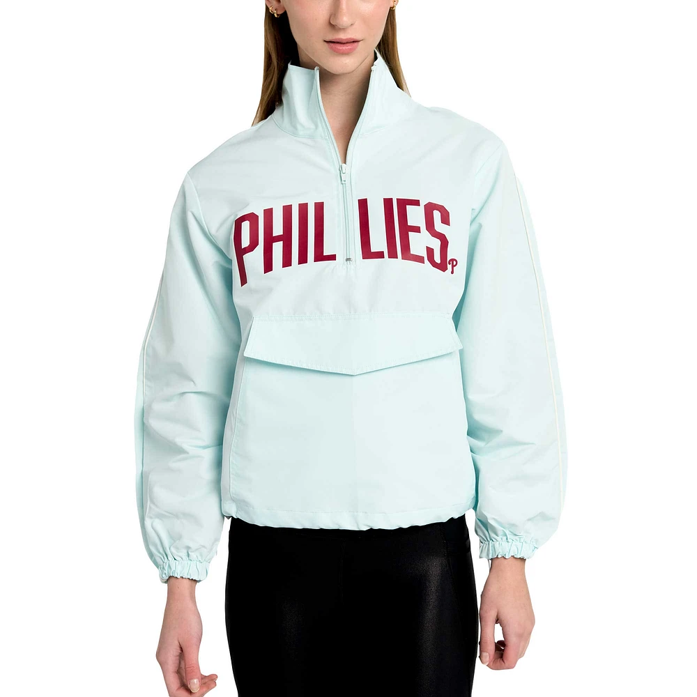 Veste à demi-zip Lusso pour femmes, bleu clair, Philadelphia Phillies Parker