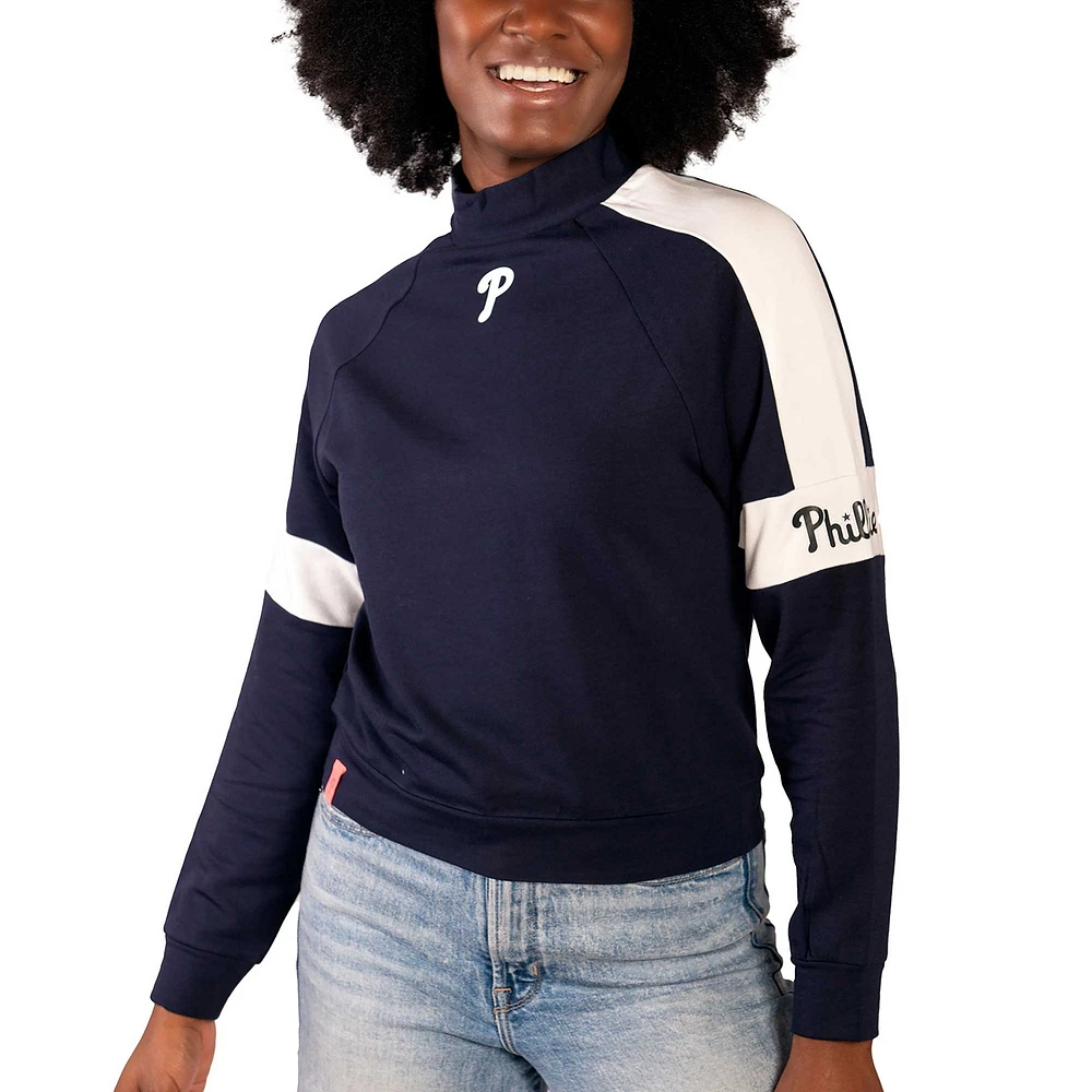 Women's Lusso  Navy Philadelphia Phillies Monica Pullover Sweatshirt