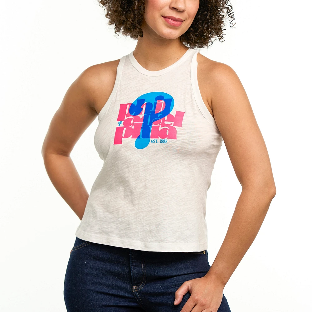 Women's Lusso White Philadelphia Phillies Lourdes Tank Top