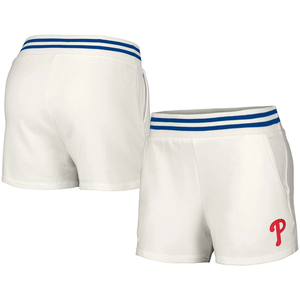 Women's Lusso  White Philadelphia Phillies Maeg Tri-Blend Pocket Shorts