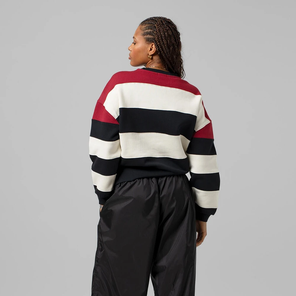 Women's Mitchell & Ness  Burgundy/Black Philadelphia Phillies Cooperstown Collection Blocked Fleece Pullover Sweatshirt