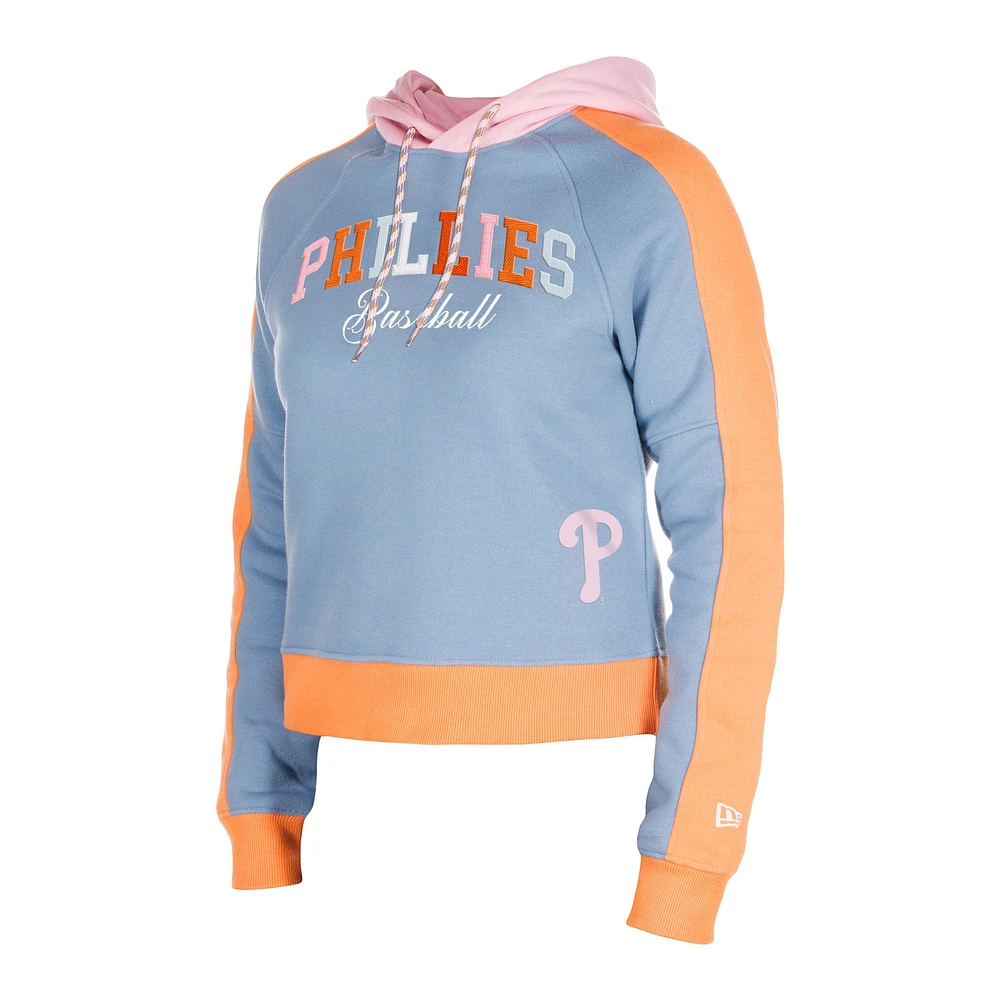 Sweat à capuche New Era pour femmes, bleu clair, Philadelphia Phillies, Fashion Color Pop