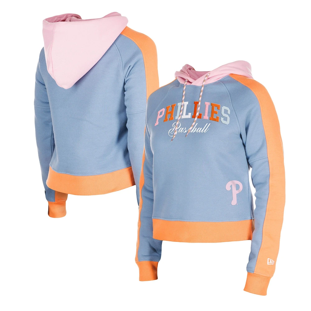 Sweat à capuche New Era pour femmes, bleu clair, Philadelphia Phillies, Fashion Color Pop