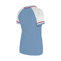 Women's New Era Light Blue Philadelphia Phillies Gameday Raglan V-Neck T-Shirt