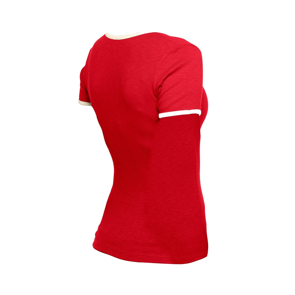 Women's New Era Red Philadelphia Phillies Throwback Lace Up T-Shirt