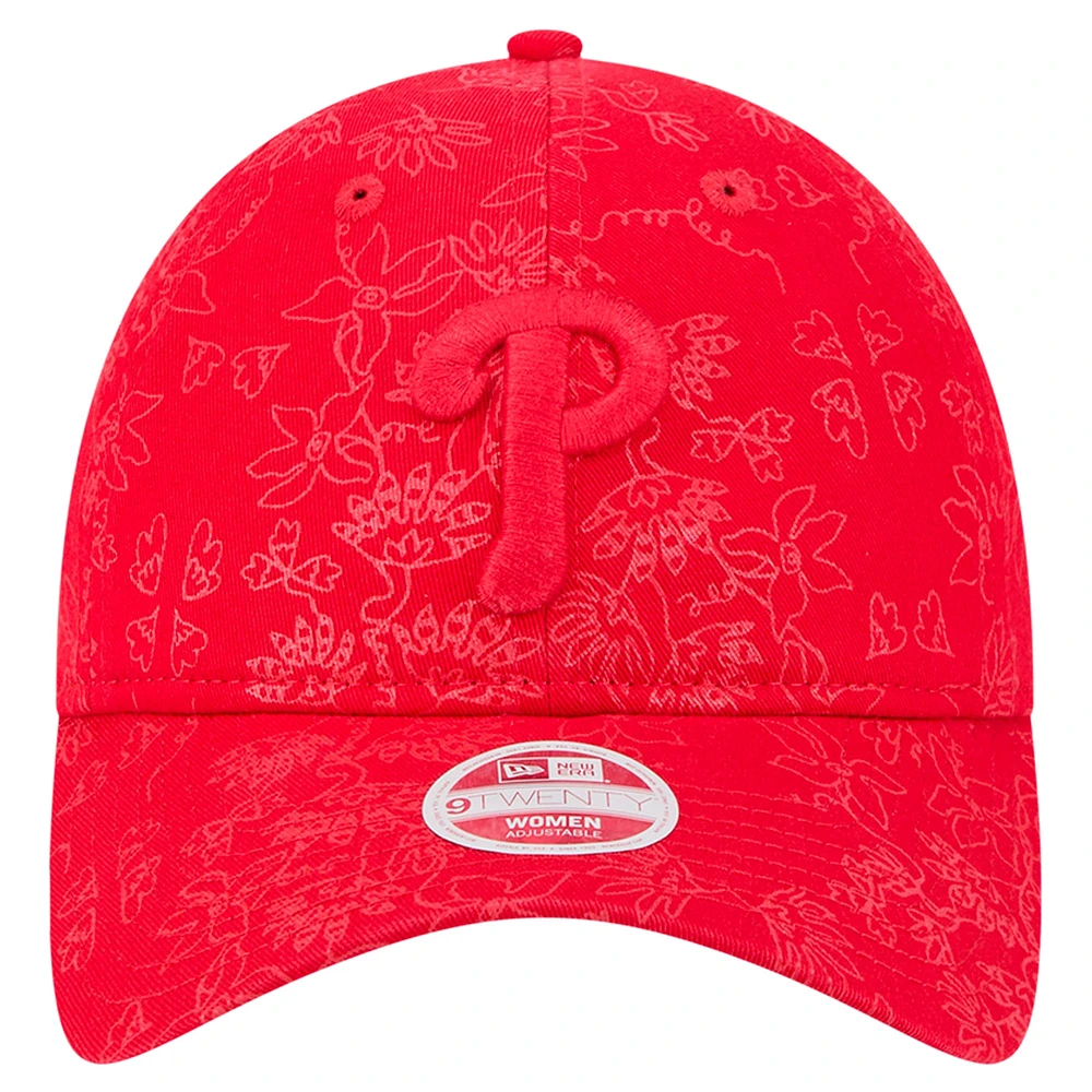 Women's New Era Red Philadelphia Phillies Tonal Floral 9TWENTY Adjustable Hat