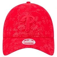 Casquette ajustable 9TWENTY à motif floral ton sur ton des Philadelphia Phillies de New Era pour femme