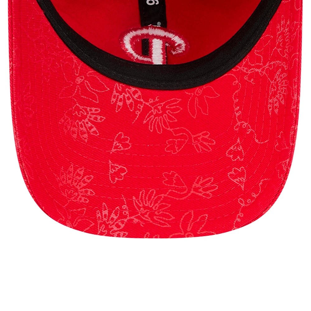 Women's New Era Red Philadelphia Phillies Tonal Floral 9TWENTY Adjustable Hat