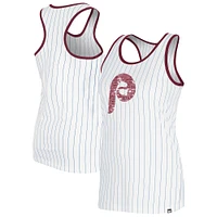 Women's New Era White Philadelphia Phillies Gameday Pinstripe Tank Top