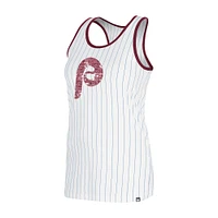Women's New Era White Philadelphia Phillies Gameday Pinstripe Tank Top
