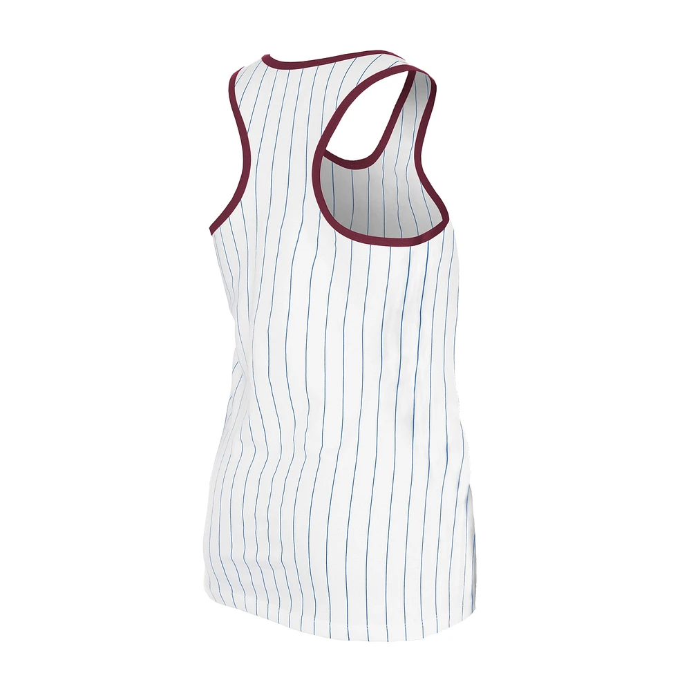 Women's New Era White Philadelphia Phillies Gameday Pinstripe Tank Top
