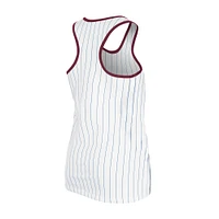 Women's New Era White Philadelphia Phillies Gameday Pinstripe Tank Top