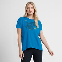 T-shirt Nike bleu pour femme City Connect 2025 des Philadelphia Phillies, fluide et performant, à trois mélanges