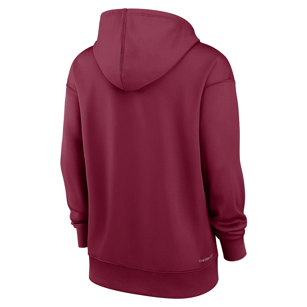 Sweat à capuche Nike Philadelphia Phillies Authentic Collection Lockup Alternate Logo Performance pour femme Bordeaux