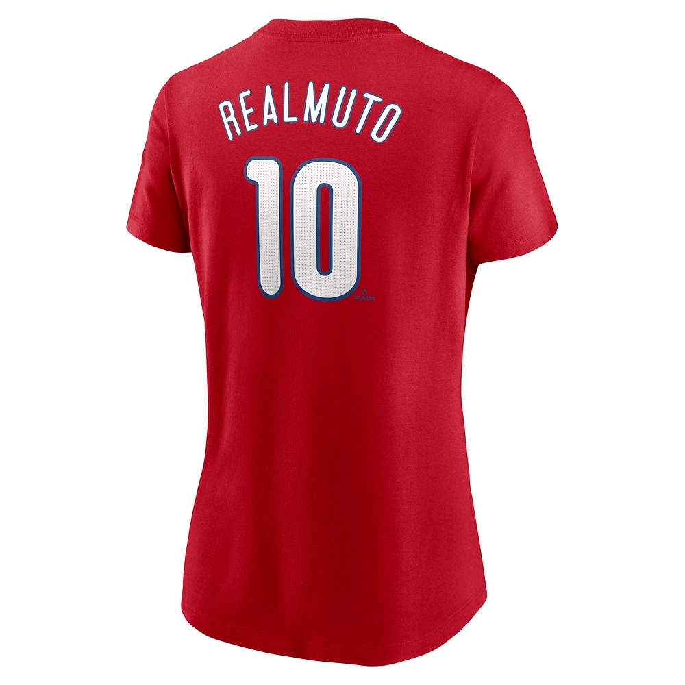 Women's Nike J.T. Realmuto Red Philadelphia Phillies Fuse Name & Number T-Shirt