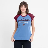 Women's Nike Light Blue/Burgundy Philadelphia Phillies Cooperstown Collection Raglan Performance T-Shirt