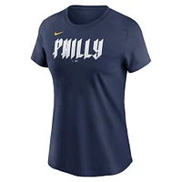 Women's Nike  Navy Philadelphia Phillies 2024 City Connect Wordmark T-Shirt