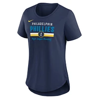Women's Nike Navy Philadelphia Phillies City Connect Lockup Tri-Blend T-Shirt