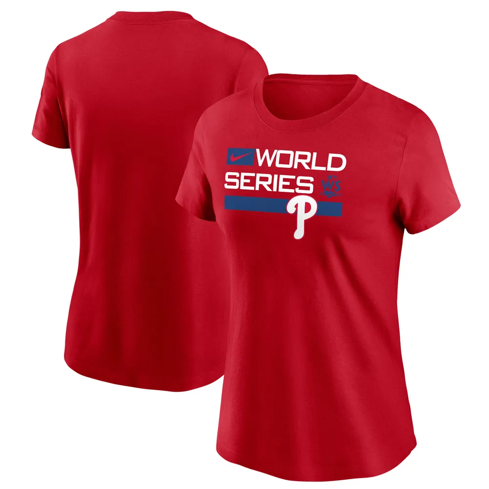 T-shirt Nike Philadelphia Phillies 2022 World Series Authentic Collection rouge pour femme