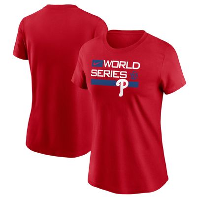 Women's Nike Red Philadelphia Phillies 2022 World Series - Authentic Collection Dugout T-Shirt