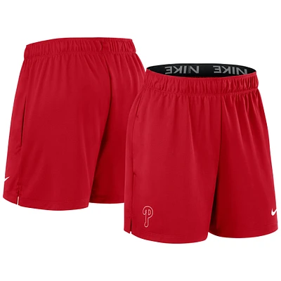 Short en tricot Nike rouge Philadelphia Phillies Authentic Collection pour femme