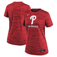 Women's Nike  Red Philadelphia Phillies Authentic Collection Velocity Performance T-Shirt