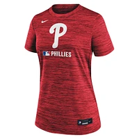 Women's Nike  Red Philadelphia Phillies Authentic Collection Velocity Performance T-Shirt