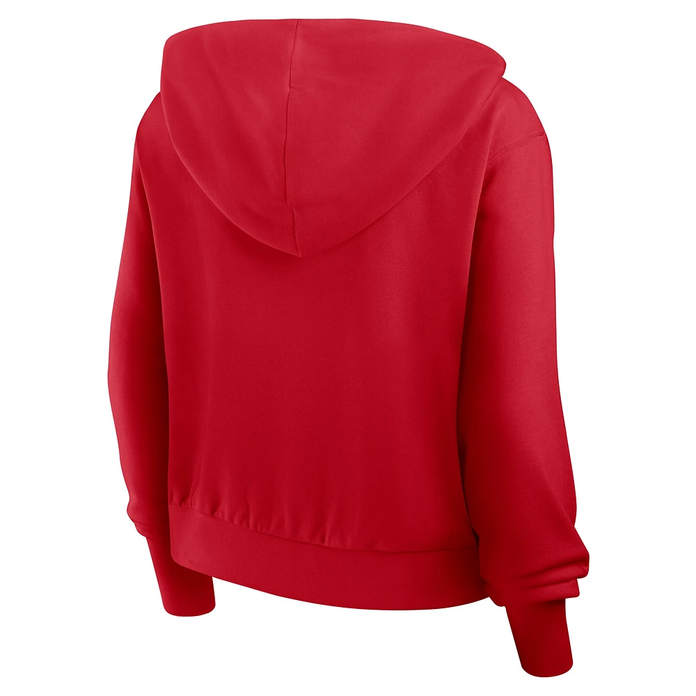 Sweat à capuche Nike rouge Philadelphia Phillies Cropped Chill entièrement zippé pour femme