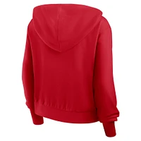 Sweat à capuche Nike rouge Philadelphia Phillies Cropped Chill entièrement zippé pour femme