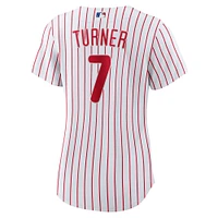 Maillot Femme Nike Trea Turner Philadelphia Phillies Home Replica Player Blanc