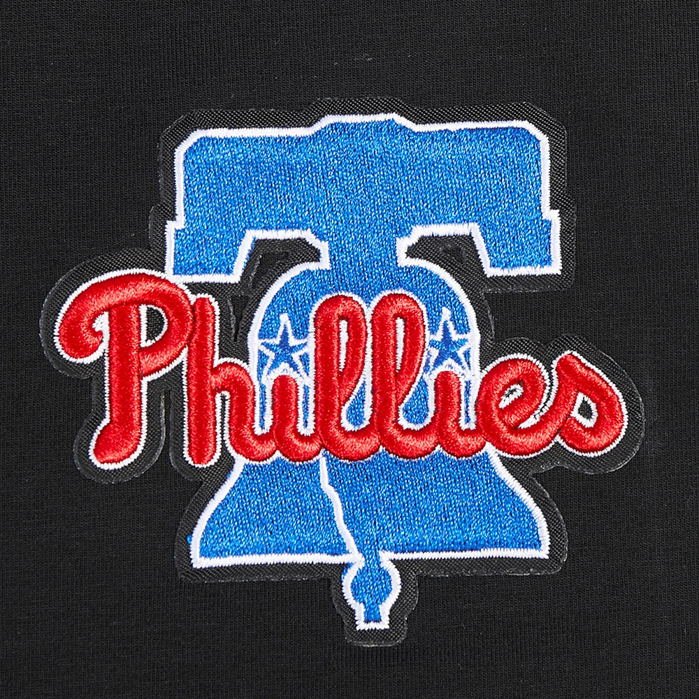 T-shirt ajusté à strass noir Pro Standard pour femme des Philadelphia Phillies