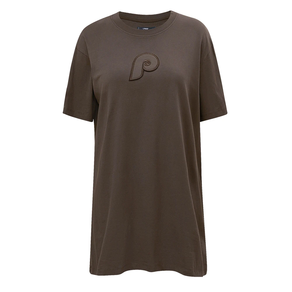 Women's Pro Standard Brown Philadelphia Phillies Neutral T-Shirt Dress