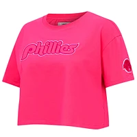 T-shirt court Pro Standard rose des Phillies de Philadelphie triple pour femmes