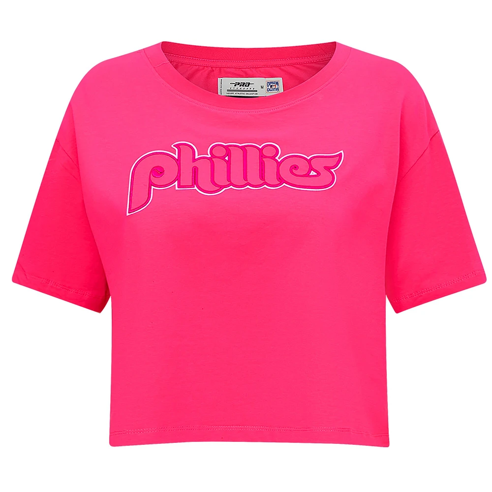 T-shirt court Pro Standard rose des Phillies de Philadelphie triple pour femmes