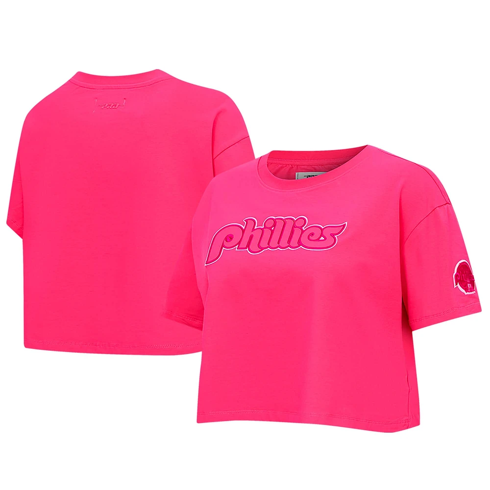 T-shirt court Pro Standard rose des Phillies de Philadelphie triple pour femmes