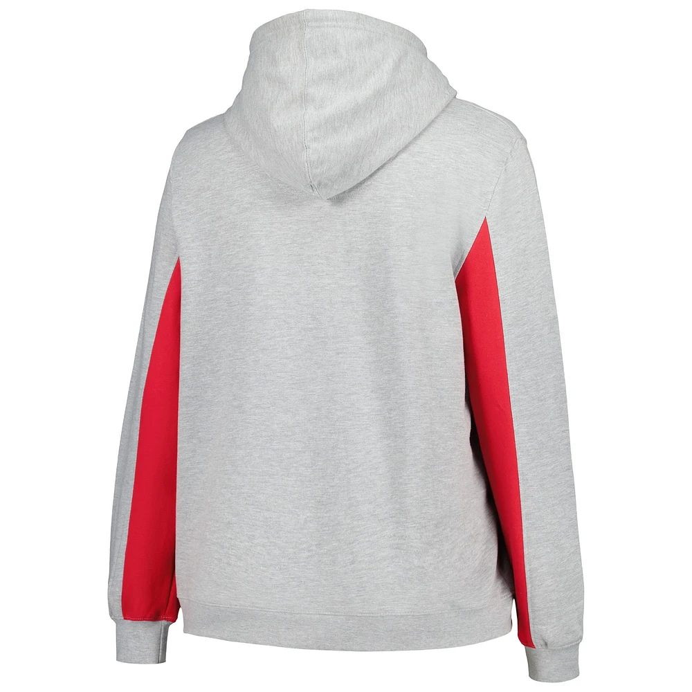 Sweat à capuche en jersey taille plus pour femme Profile Heather Grey Philadelphia Phillies