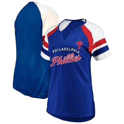 T-shirt à encoche arquée pour femme Profile Royal Philadelphia Phillies