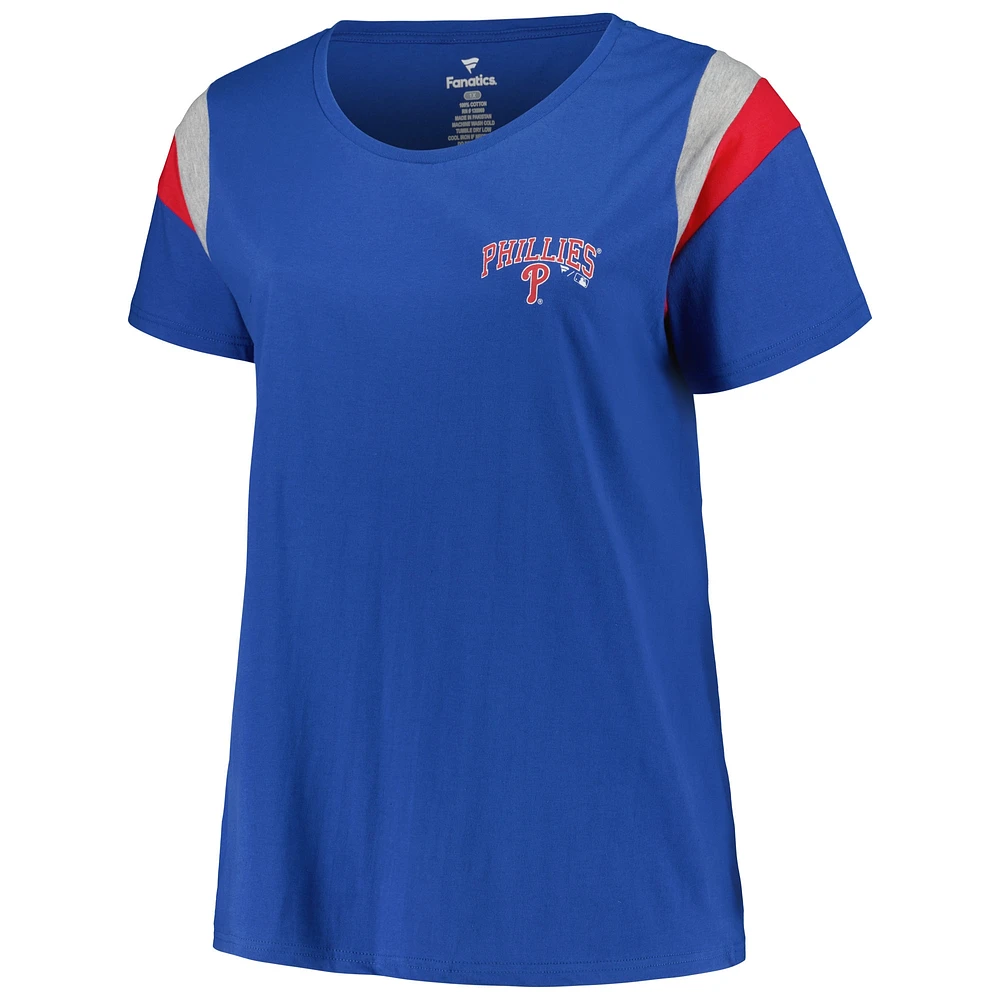 Profile Royal Philadelphia Phillies T-shirt à encolure dégagée grande taille pour femme