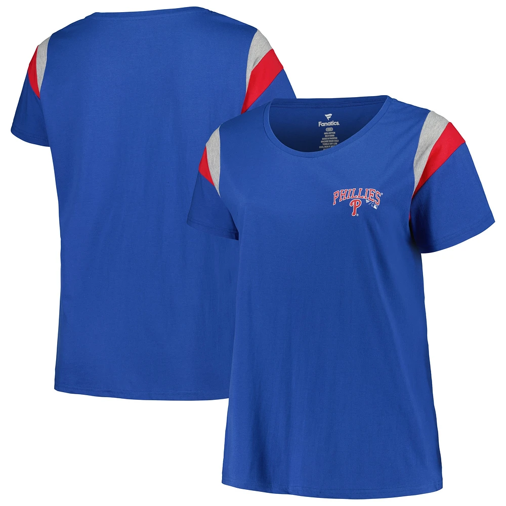 Profile Royal Philadelphia Phillies T-shirt à encolure dégagée grande taille pour femme